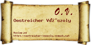 Oestreicher Vászoly névjegykártya
